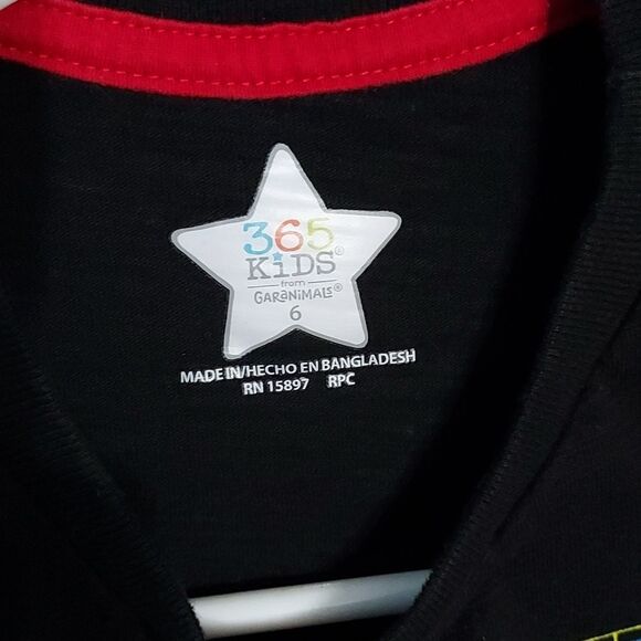 365 Kids Size 6 Black Graphic Tee Shirt T-Shirt Game Machine Robot - Picture 6 of 7